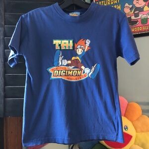 Vintage Y2K Retro Raver Digimon Digital Monsters Anime Tai Baby Tee Small